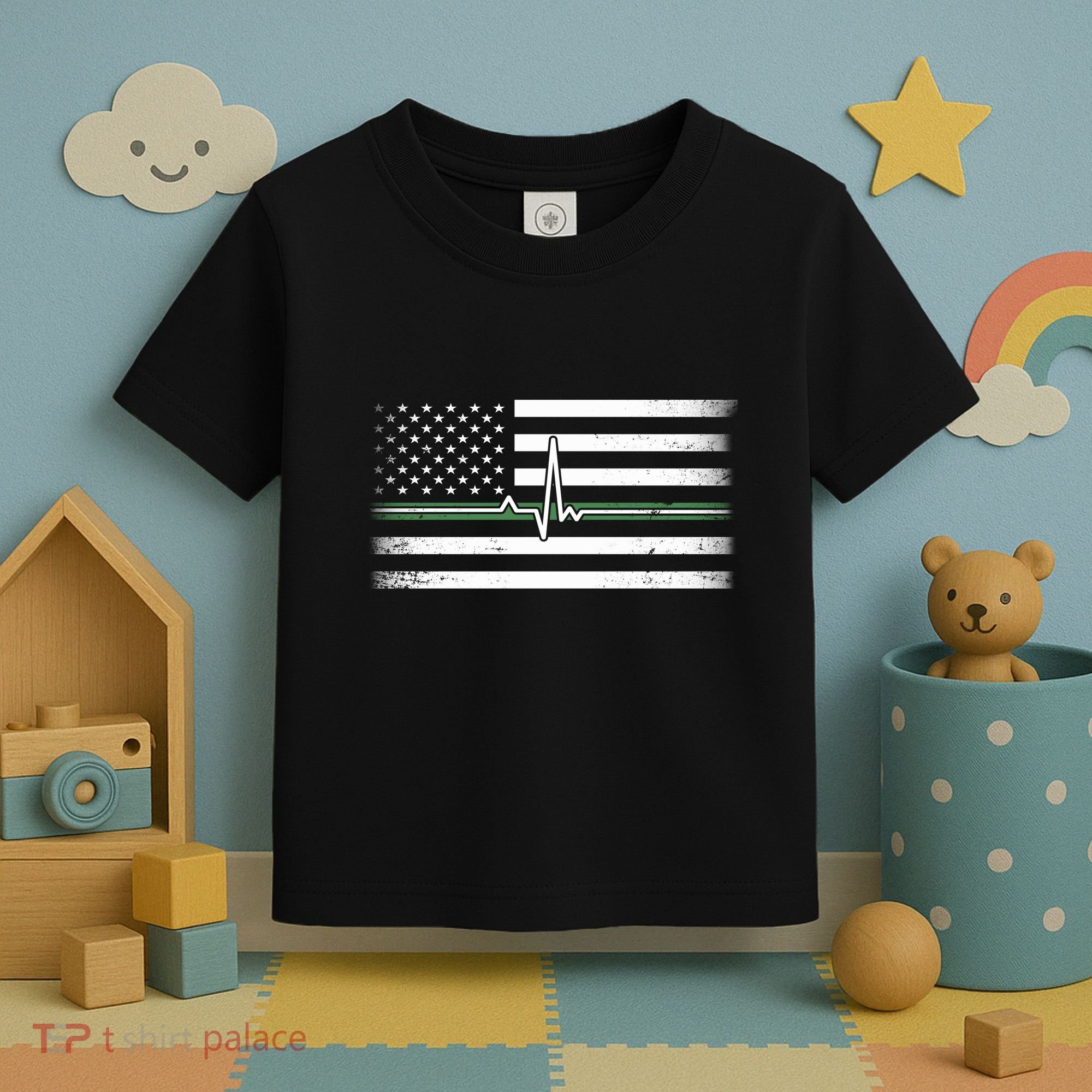 US Military Thin Line Flag Toddler T-Shirt