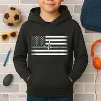 US Military Thin Line Flag Kids Hoodie thumb 2
