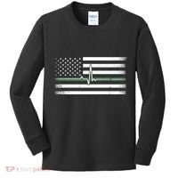 US Military Thin Line Flag Kids Long Sleeve Shirt thumb 0