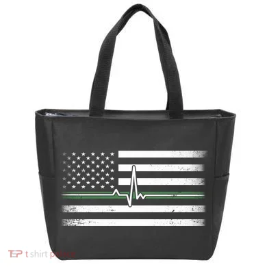 US Military Thin Line Flag Tote Bag