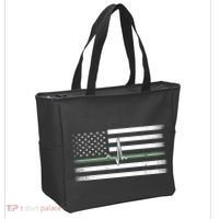 US Military Thin Line Flag Tote Bag thumb 2