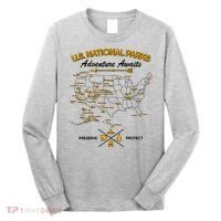 US National Parks Map Adventure Awaits Long Sleeve Shirt thumb 0
