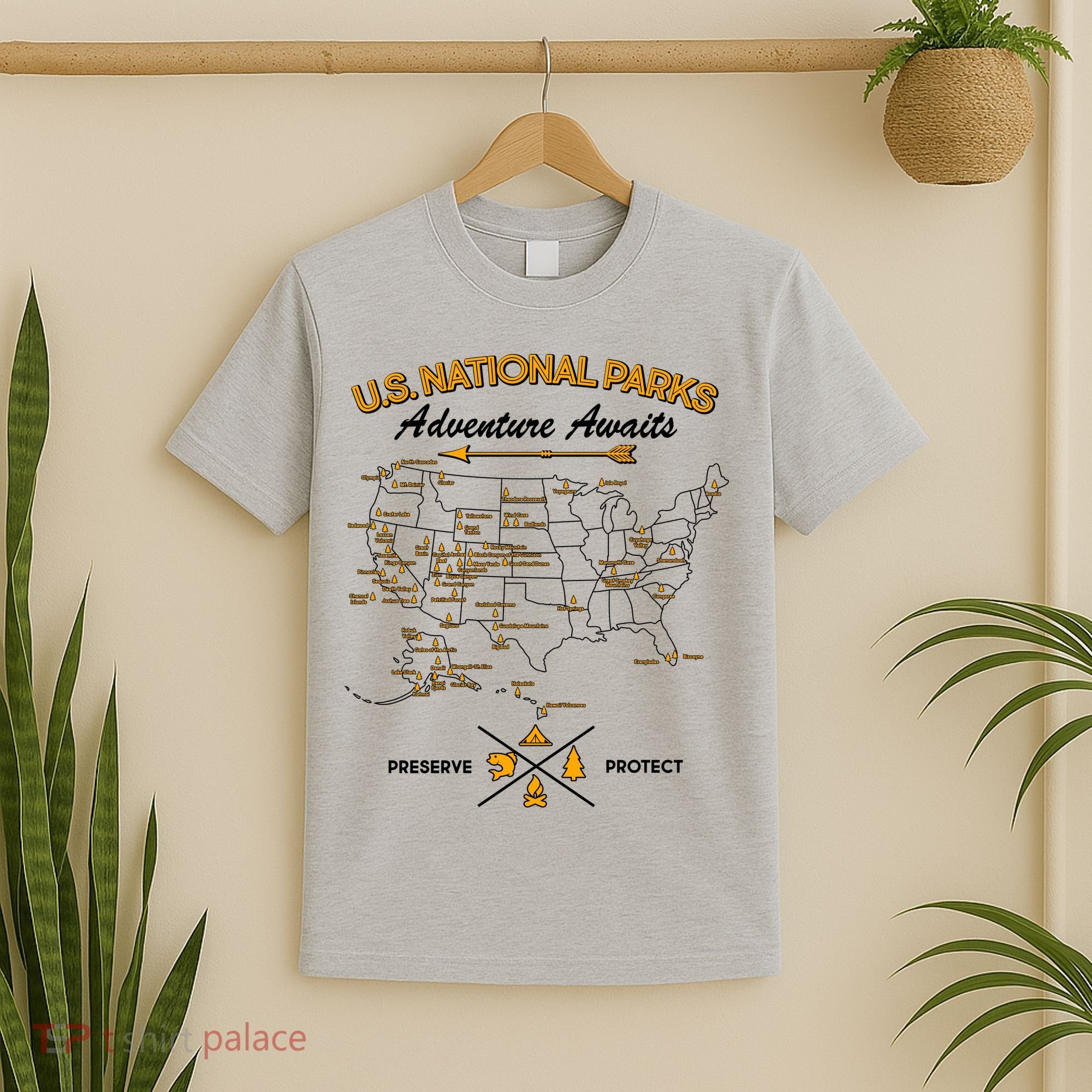 US National Parks Map Adventure Awaits T-Shirt