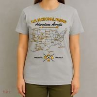 US National Parks Map Adventure Awaits T-Shirt thumb 4