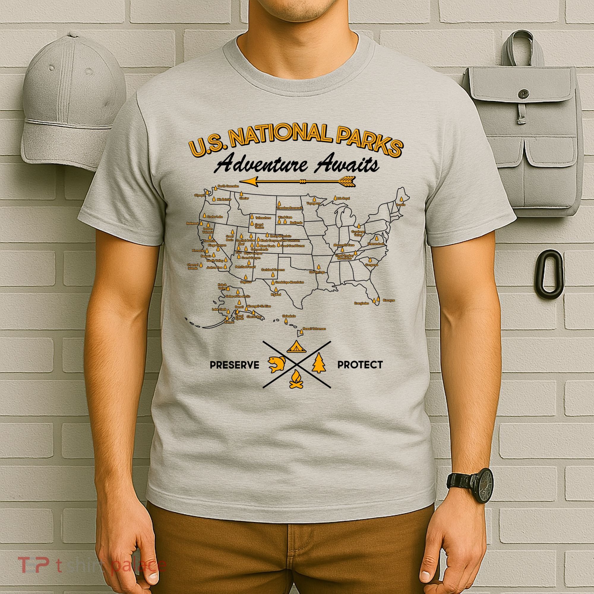 US National Parks Map Adventure Awaits T-Shirt