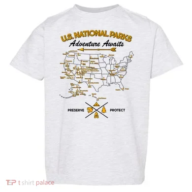 US National Parks Map Adventure Awaits Toddler T-Shirt