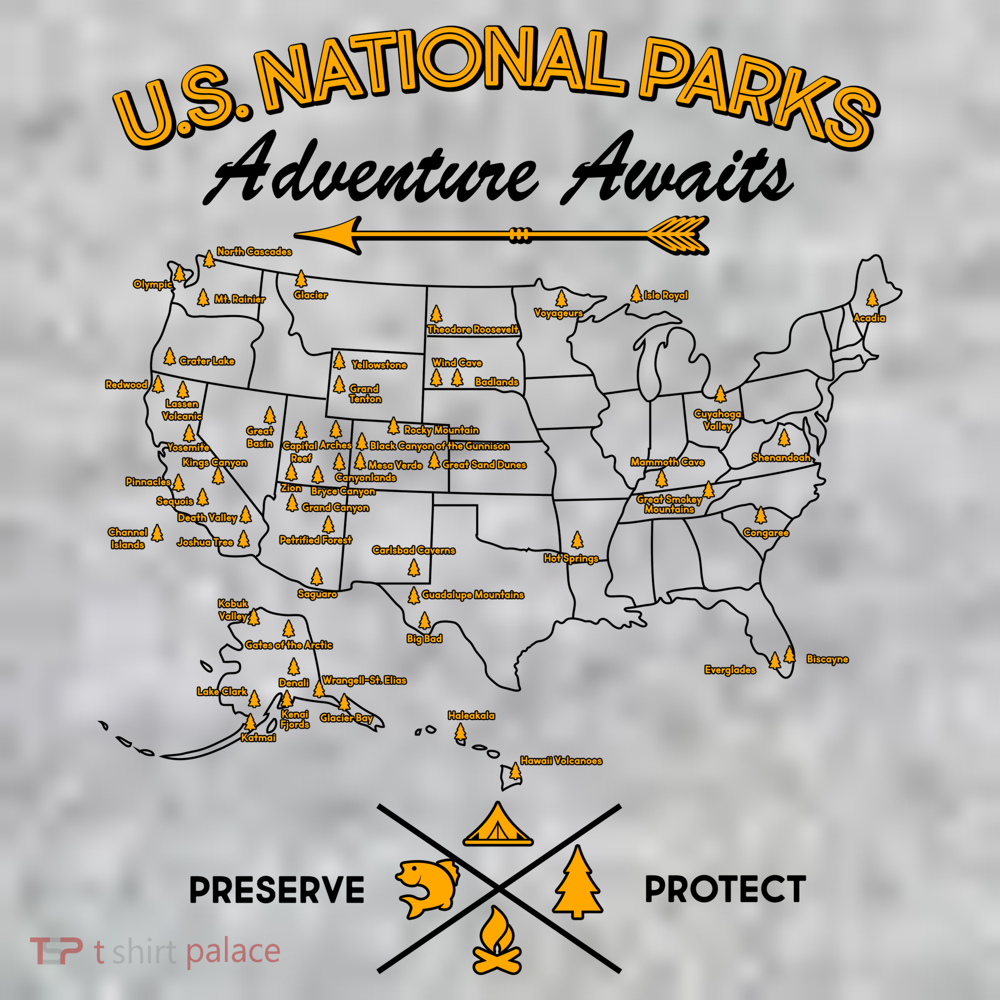 US National Parks Map Adventure Awaits Kids Sweatshirt