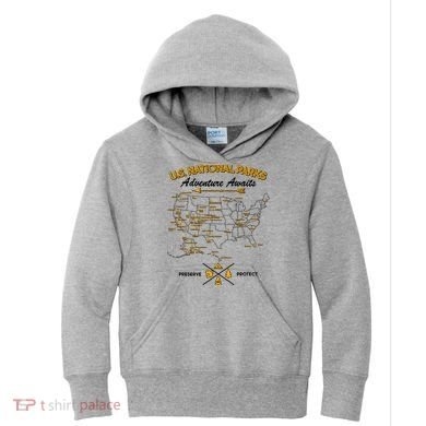 US National Parks Map Adventure Awaits Kids Hoodie
