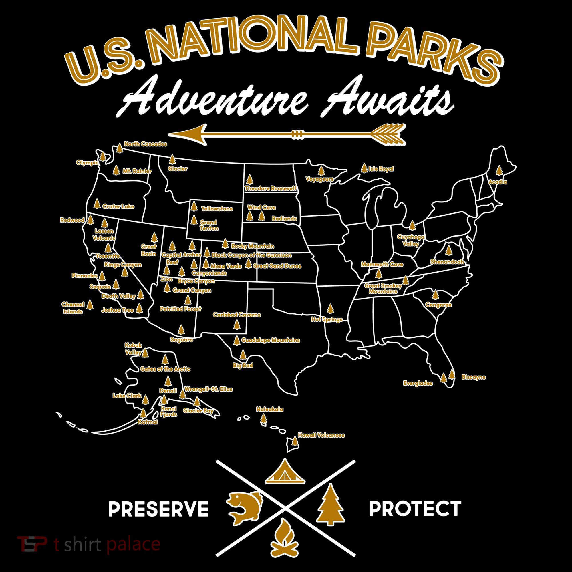 US National Parks Map Adventure Awaits USA-Made Doggie Bandana