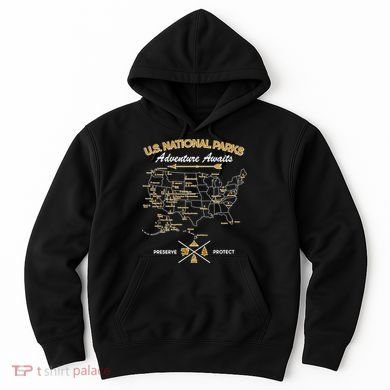 US National Parks Map Adventure Awaits Hoodie