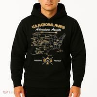 US National Parks Map Adventure Awaits Hoodie thumb 2