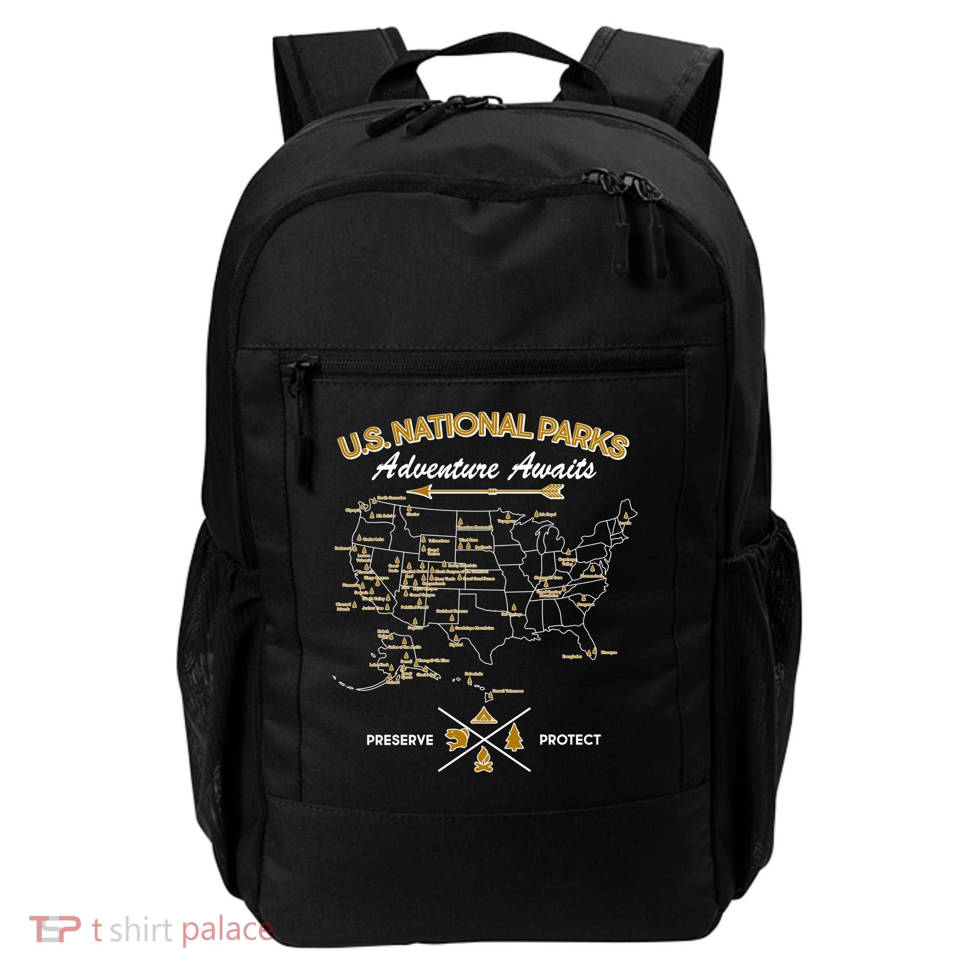 US National Parks Map Adventure Awaits Backpack