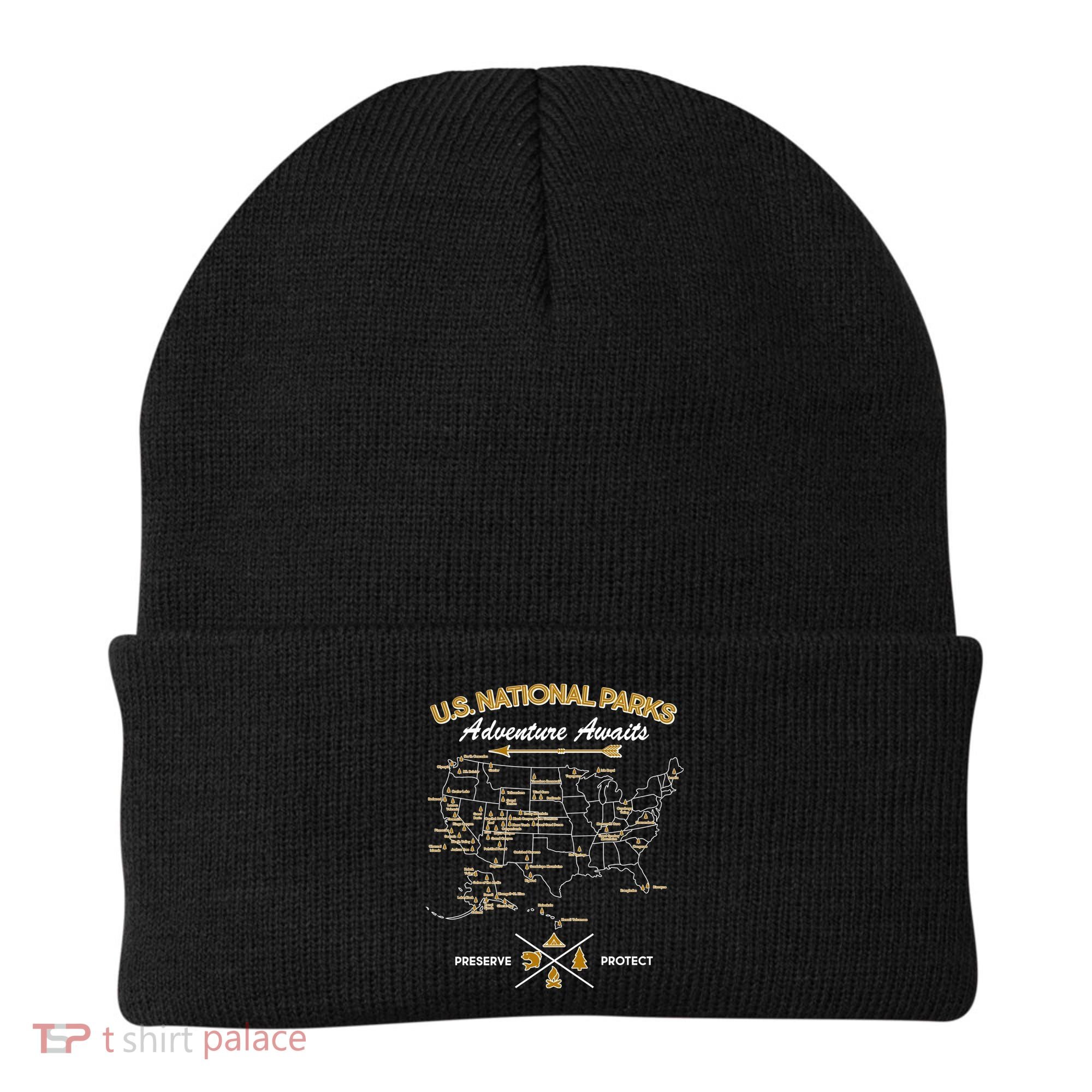 US National Parks Map Adventure Awaits Beanie
