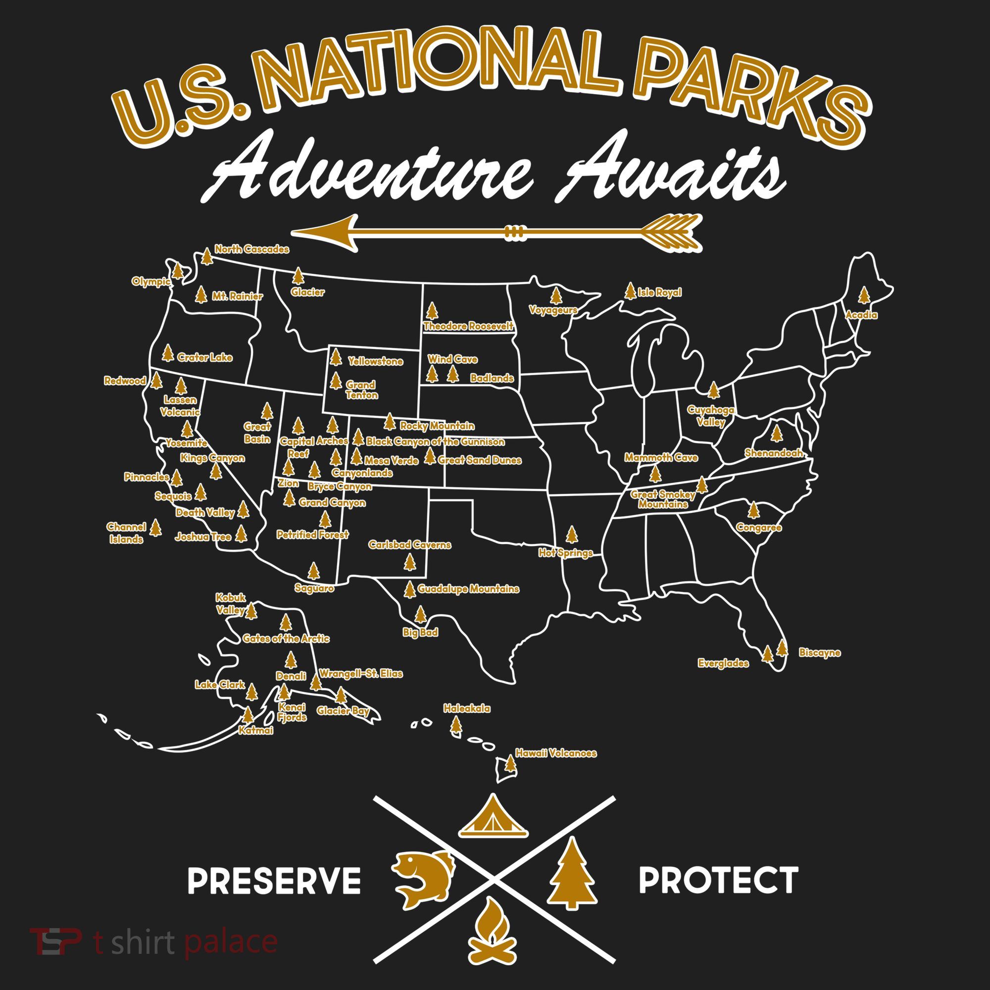 US National Parks Map Adventure Awaits Beanie