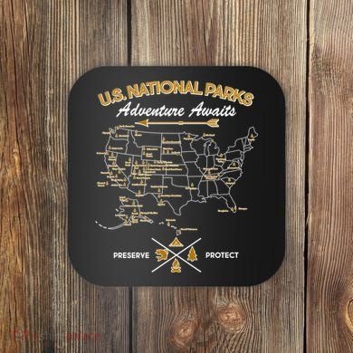 US National Parks Map Adventure Awaits Coaster
