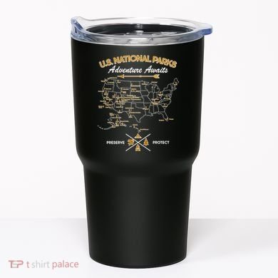 US National Parks Map Adventure Awaits Tumbler