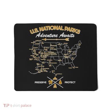 US National Parks Map Adventure Awaits Mousepad