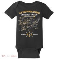 US National Parks Map Adventure Awaits Baby Bodysuit thumb 0