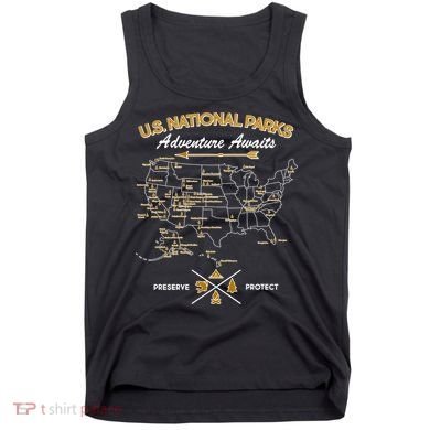 US National Parks Map Adventure Awaits Tank Top