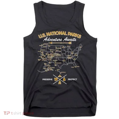 US National Parks Map Adventure Awaits Tank Top