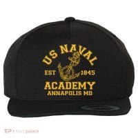 US NAVAL Est 1845 Academy Annapolis MD Wool Snapback Cap thumb 0