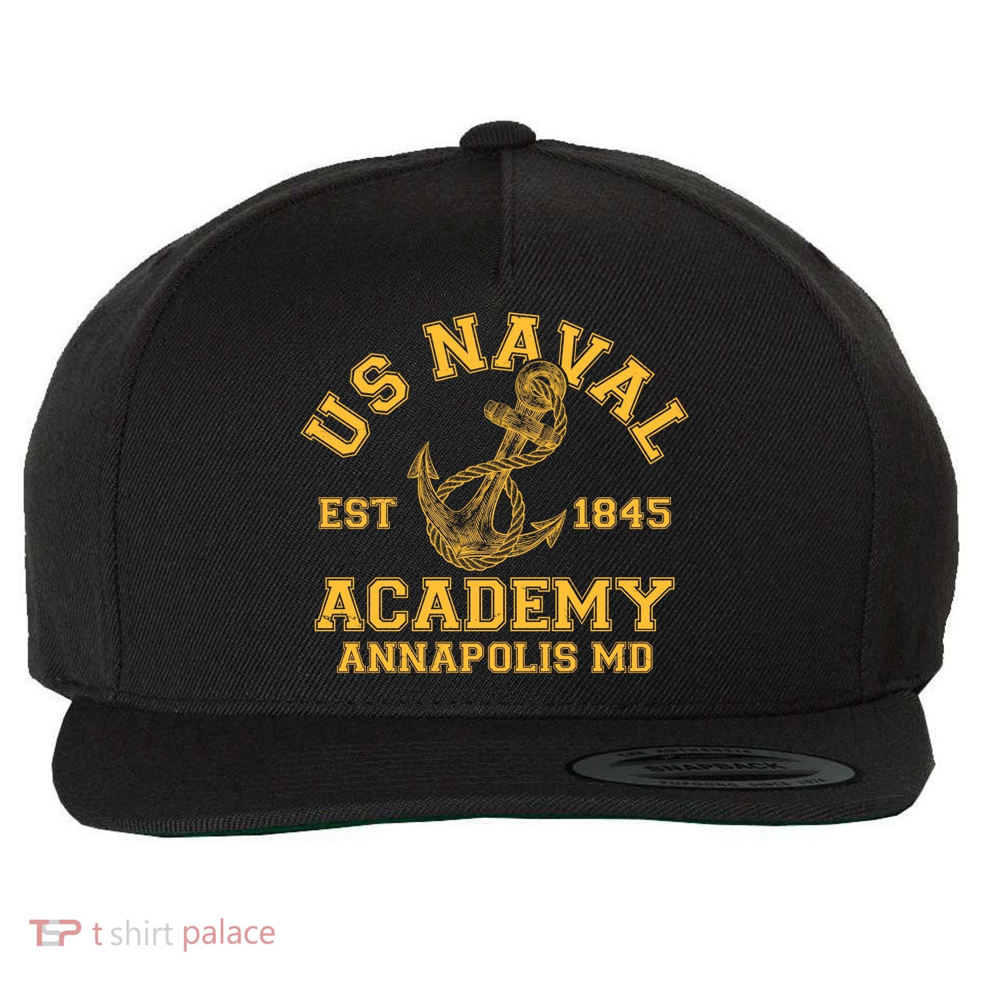US NAVAL Est 1845 Academy Annapolis MD Wool Snapback Cap