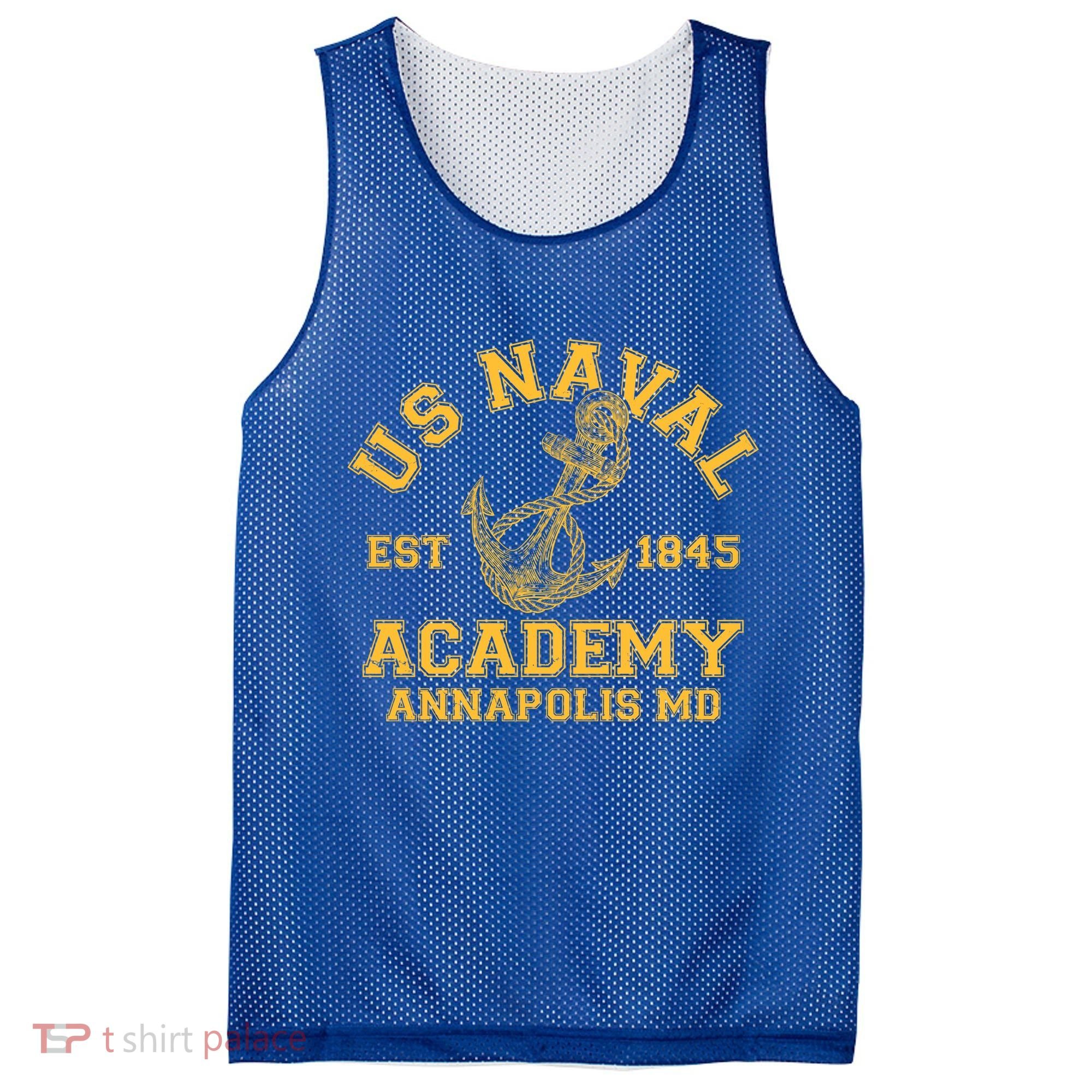US NAVAL Est 1845 Academy Annapolis MD Mesh Reversible Basketball Jersey Tank