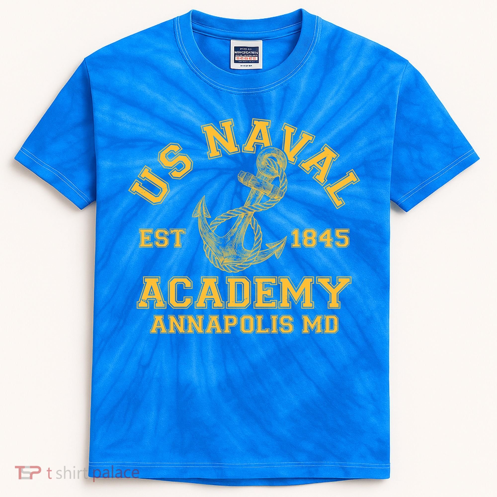 US NAVAL Est 1845 Academy Annapolis MD Kids Tie-Dye T-Shirt