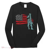 US Soldier American Flag Long Sleeve Shirt thumb 0