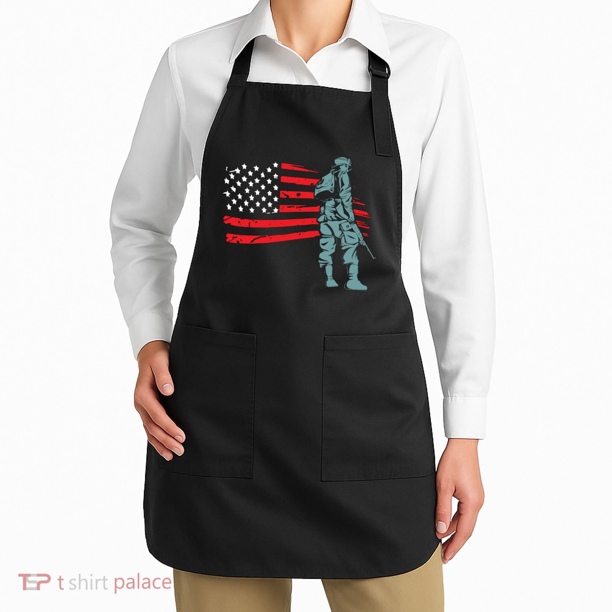 US Soldier American Flag Apron