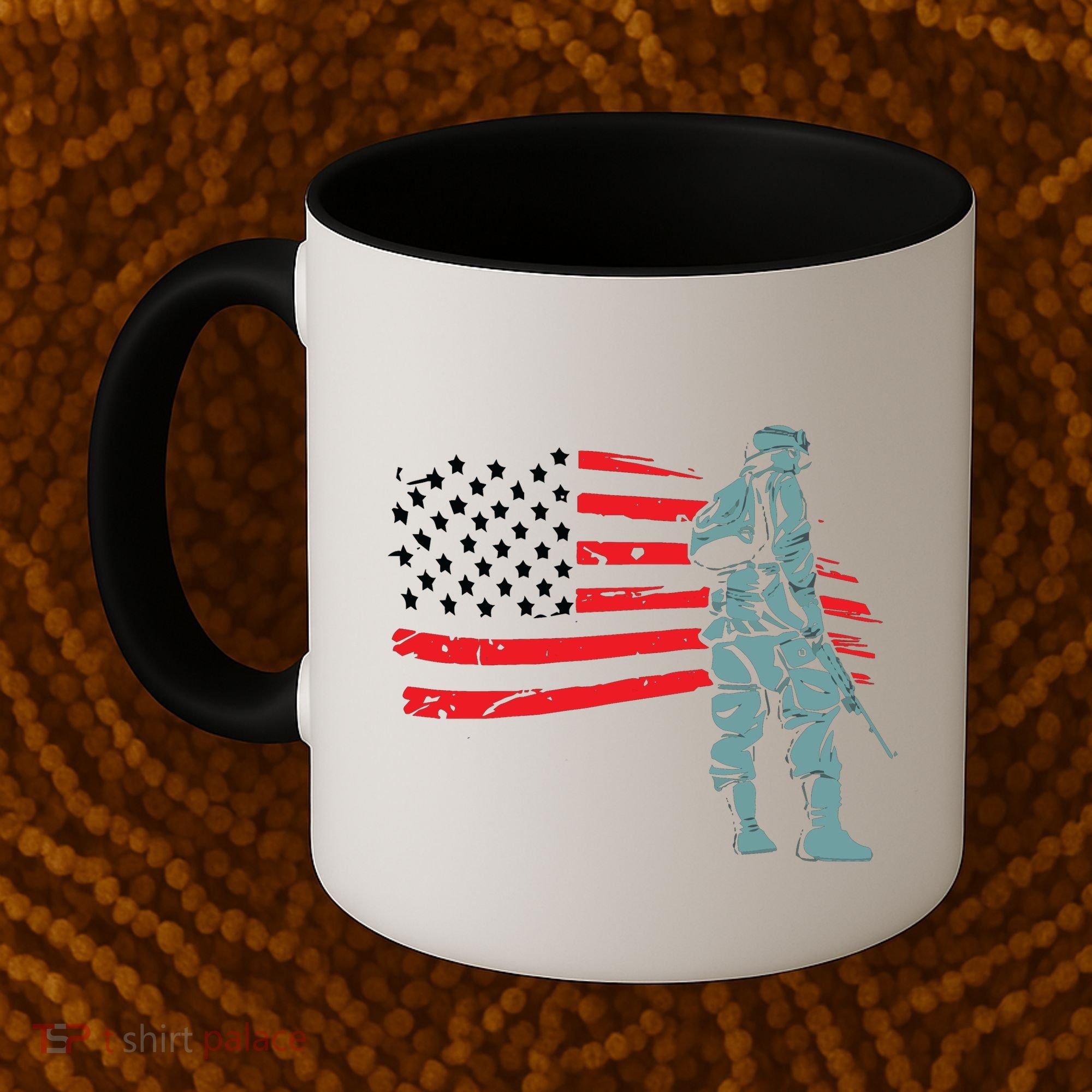 US Soldier American Flag Coffee Mug