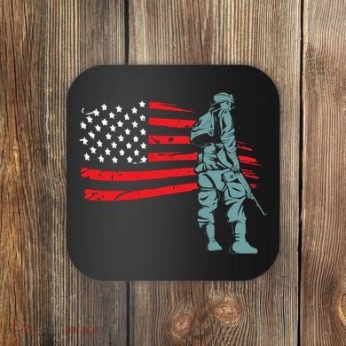 US Soldier American Flag Coaster