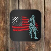 US Soldier American Flag Coaster thumb 0