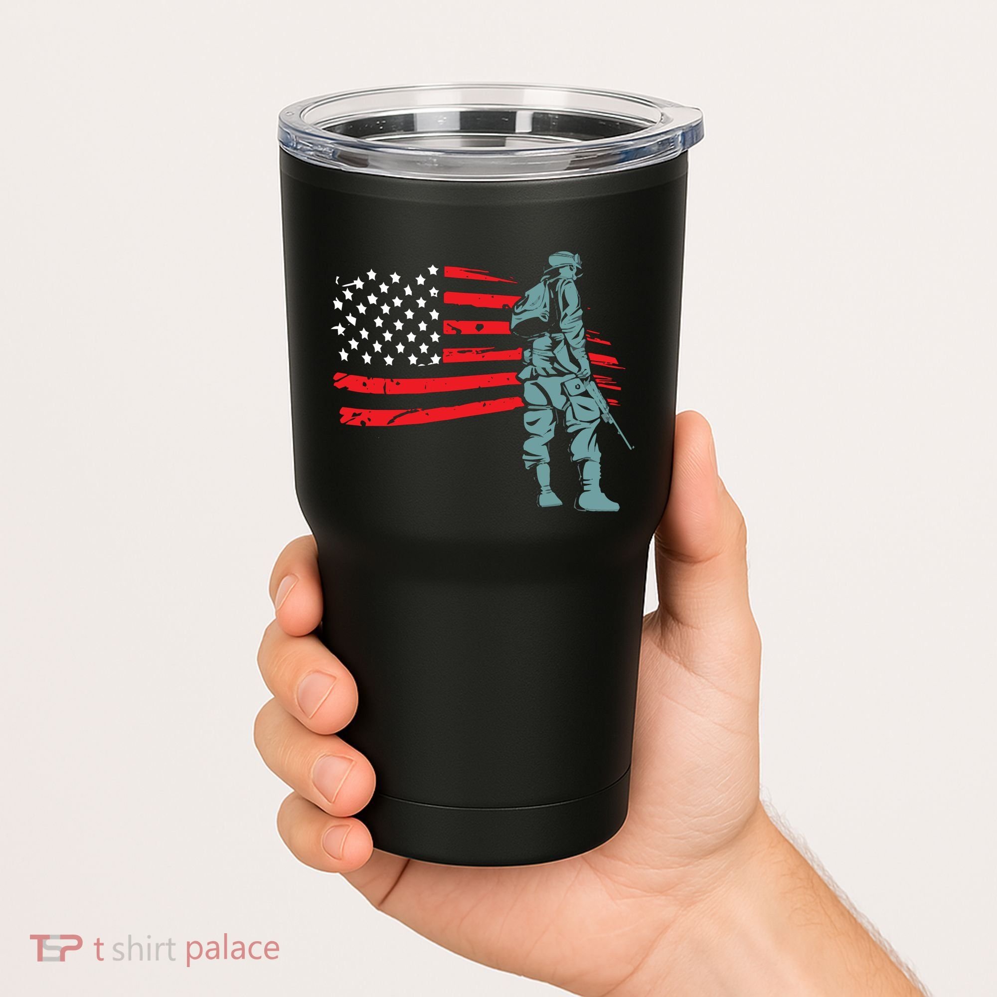 US Soldier American Flag Tumbler