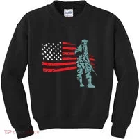 US Soldier American Flag Kids Sweatshirt thumb 0