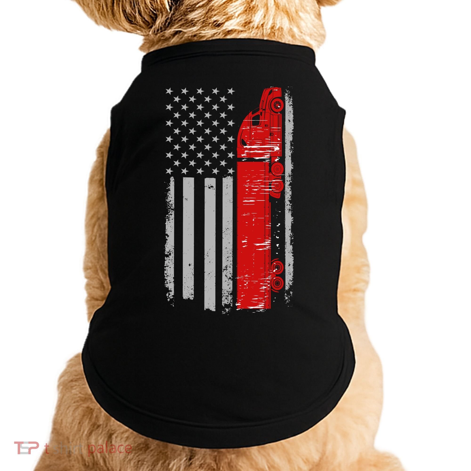 US Truck Driver USA Flag Doggie Tank