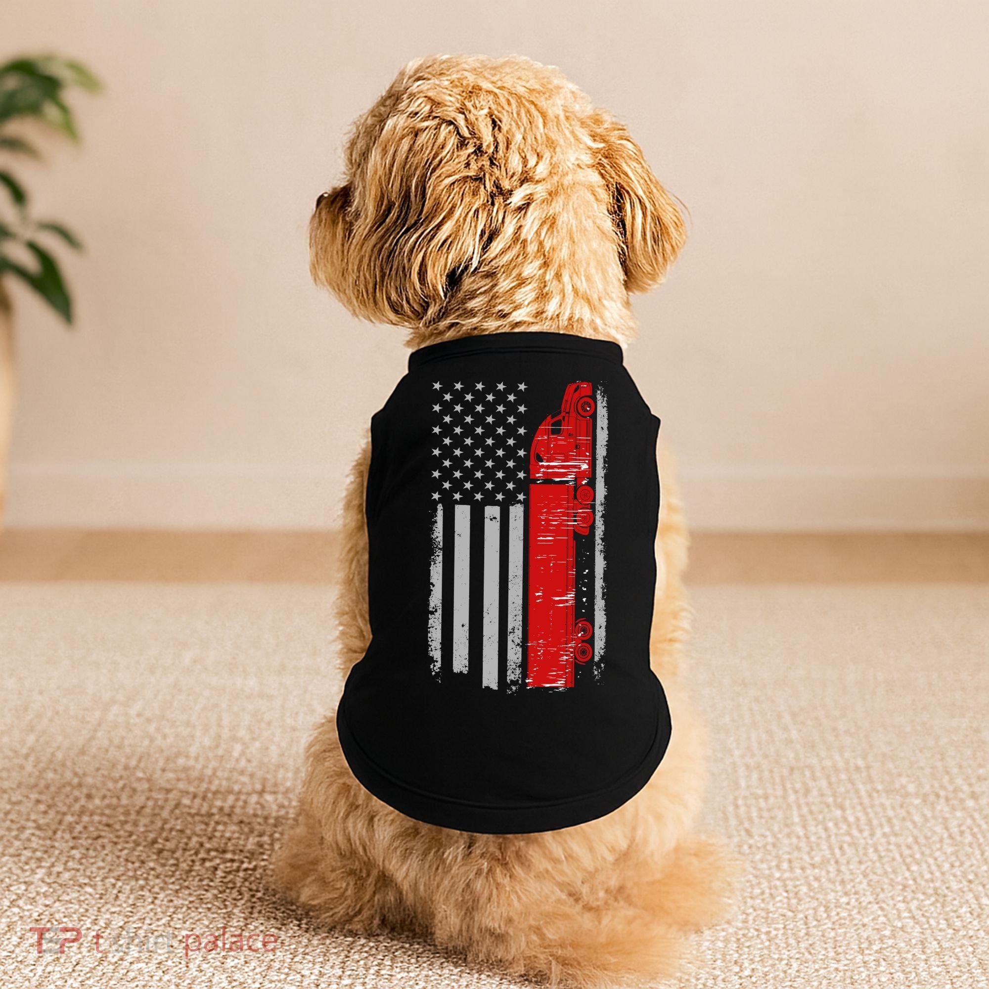 US Truck Driver USA Flag Doggie Tank