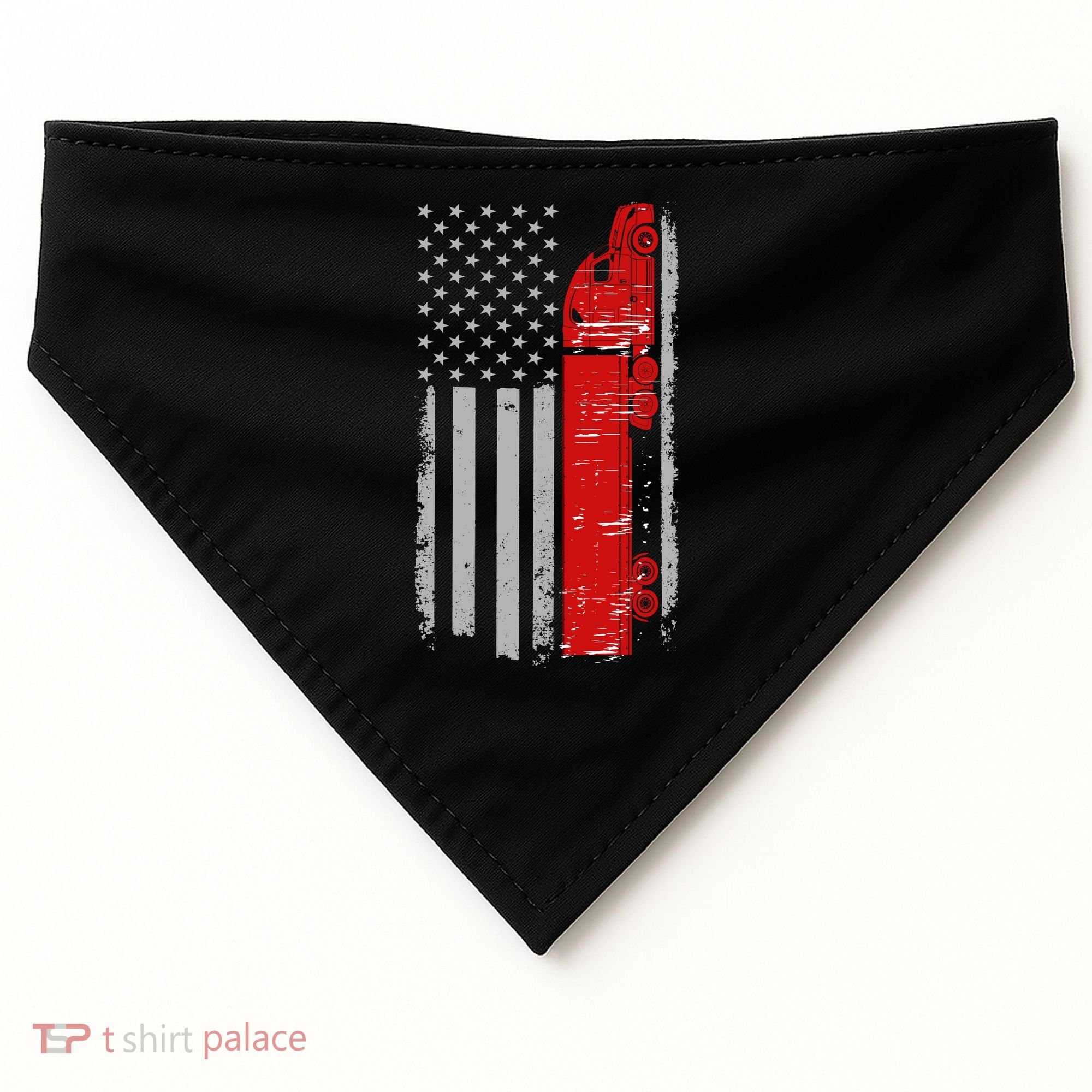 US Truck Driver USA Flag USA-Made Doggie Bandana