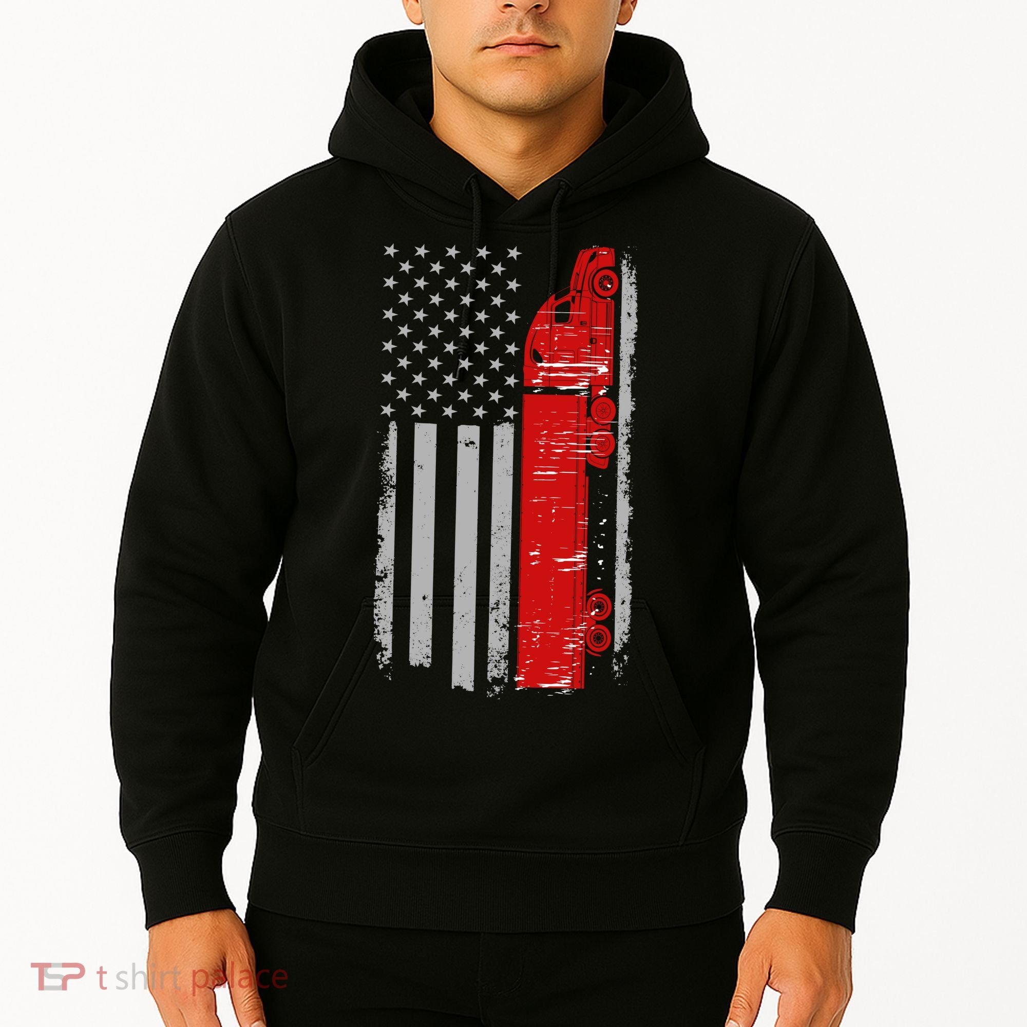US Truck Driver USA Flag Hoodie