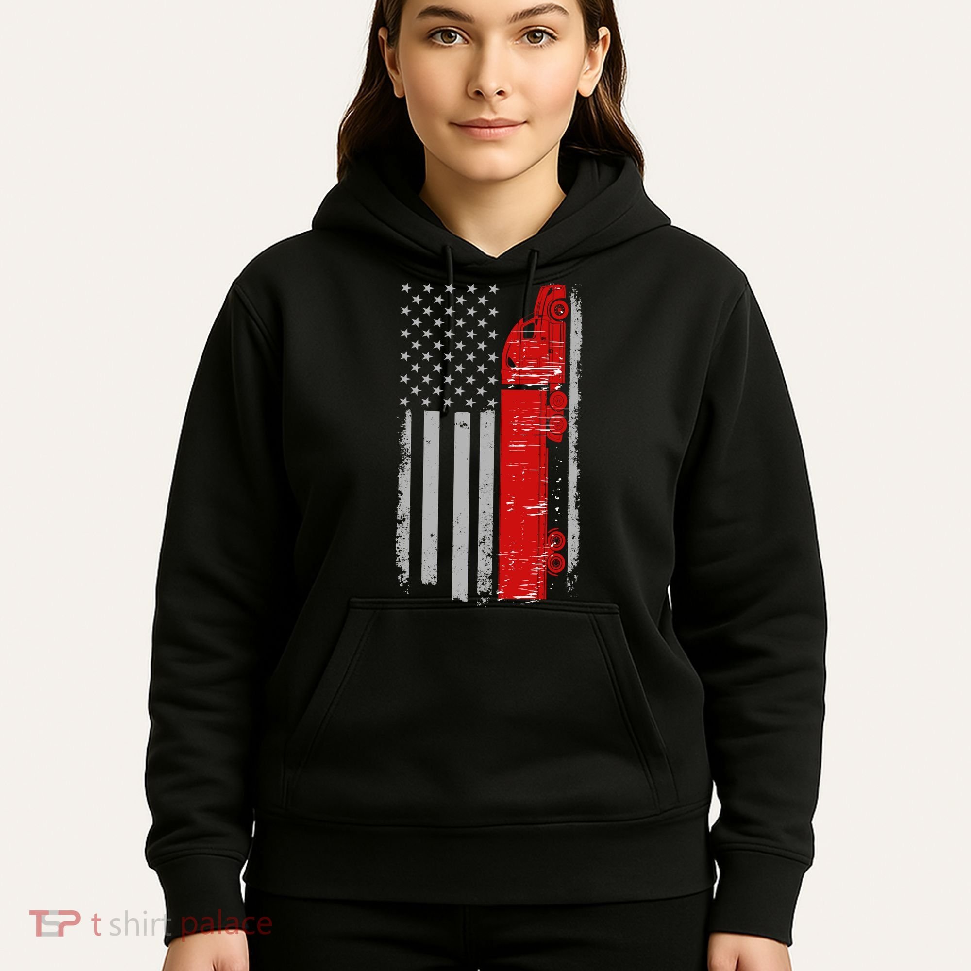 US Truck Driver USA Flag Hoodie