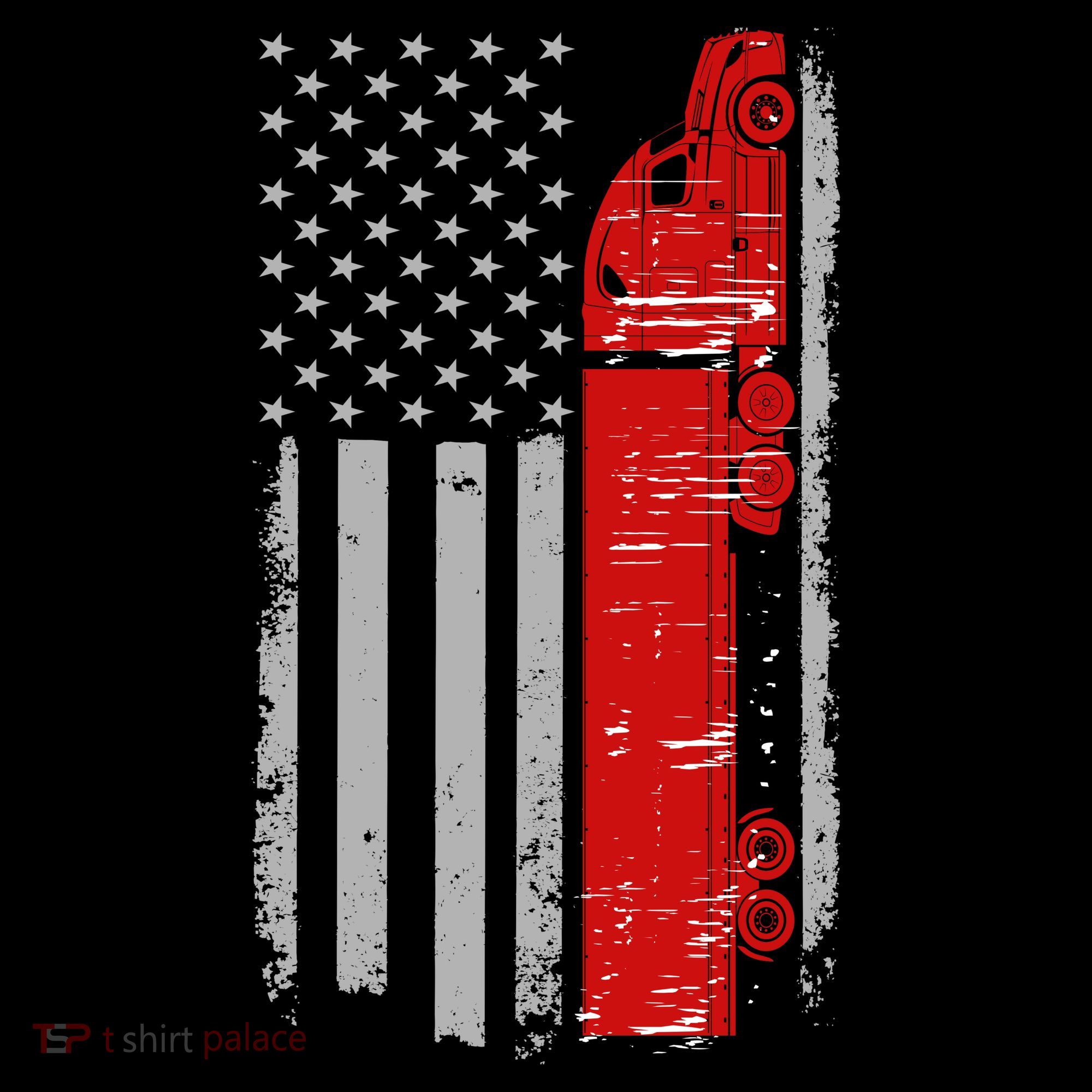 US Truck Driver USA Flag Hoodie