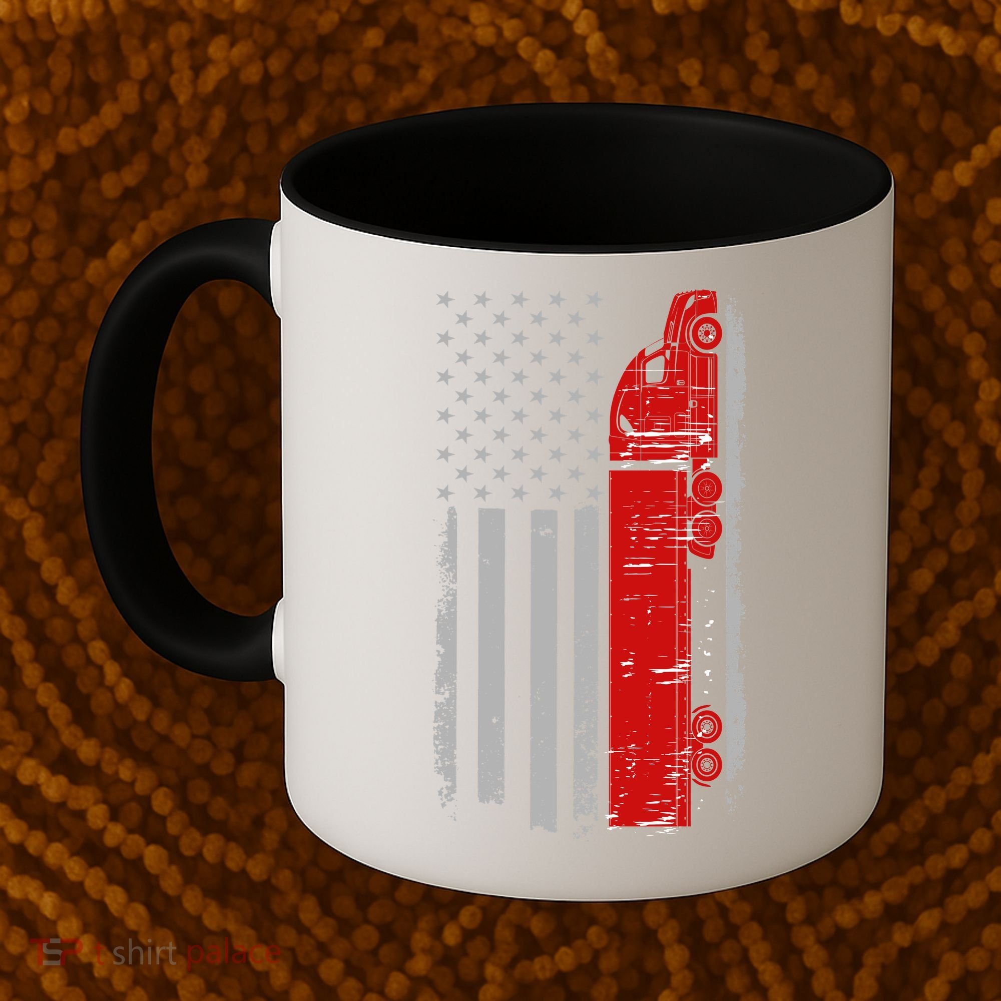 US Truck Driver USA Flag Coffee Mug