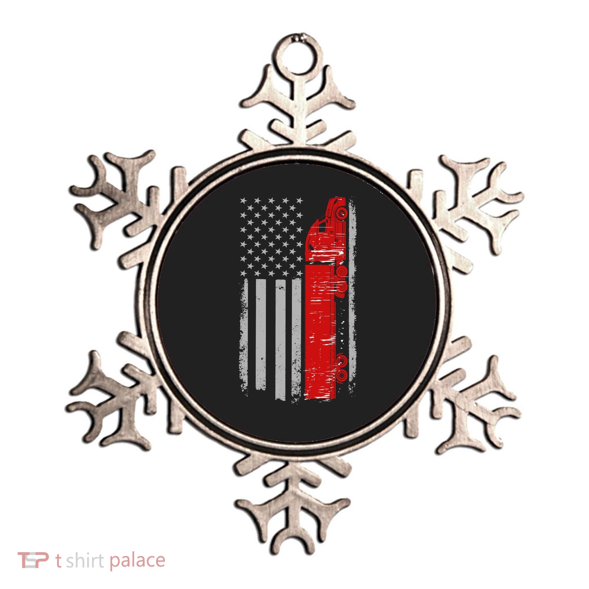 US Truck Driver USA Flag Ornament
