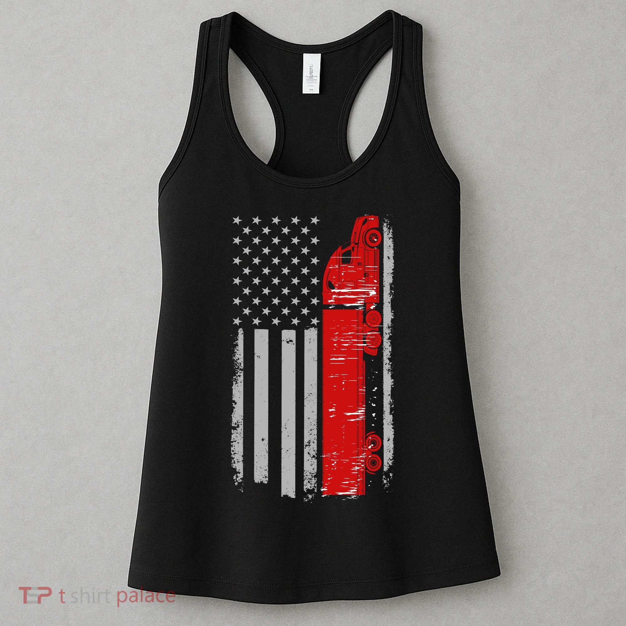 US Truck Driver USA Flag Women's Tank Top