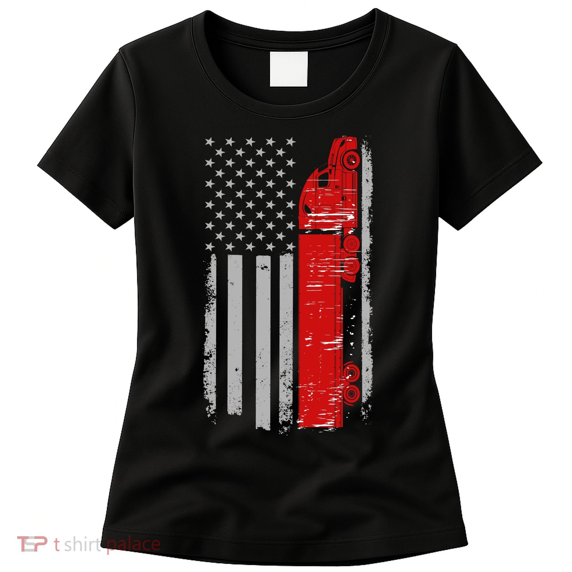 US Truck Driver USA Flag Women's T-Shirt