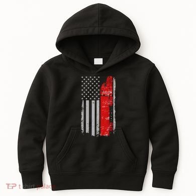 US Truck Driver USA Flag Kids Hoodie