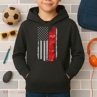 US Truck Driver USA Flag Kids Hoodie thumb 2