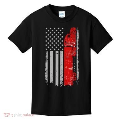 US Truck Driver USA Flag Kids T-Shirt