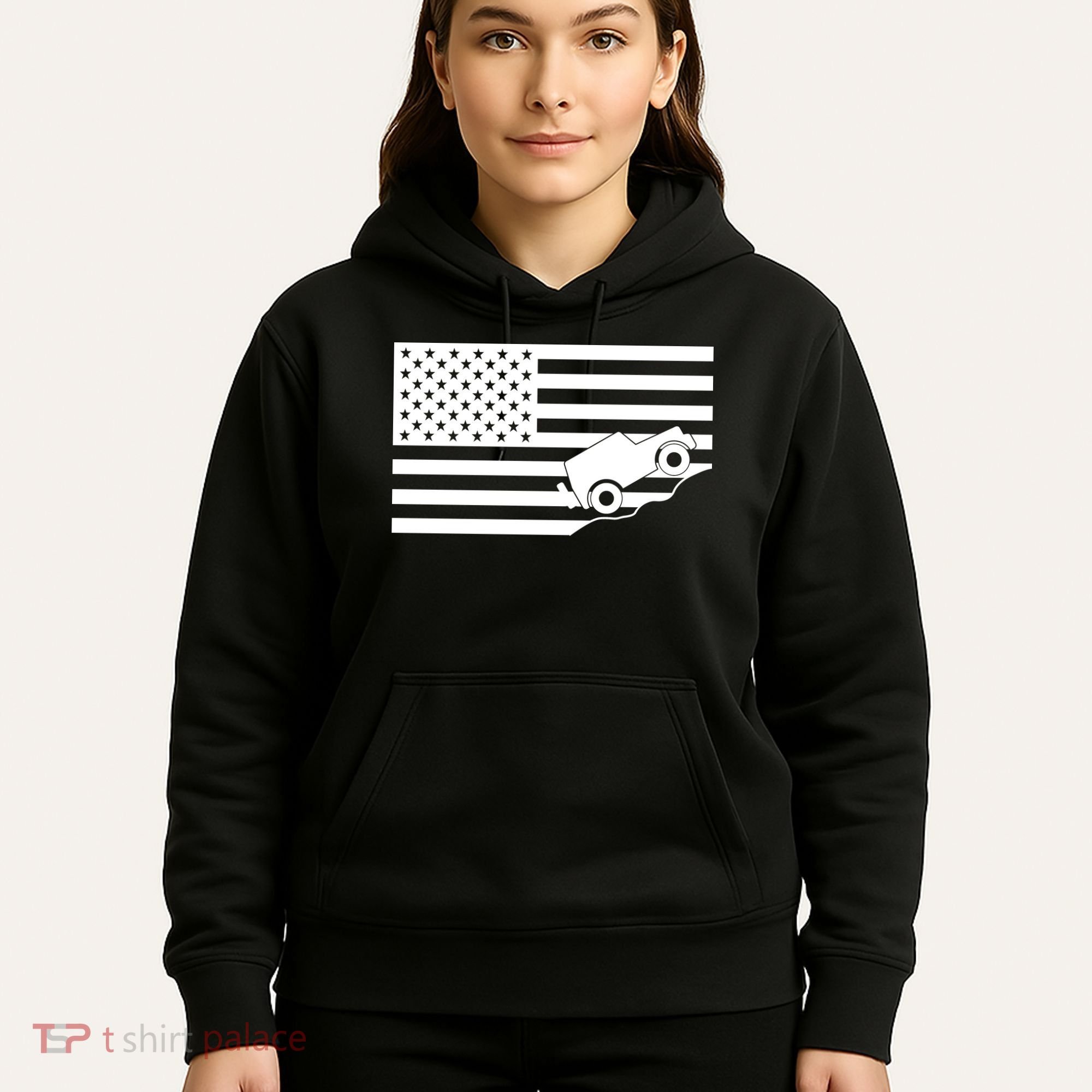 US Truck Simple Off-Roading Flag Hoodie