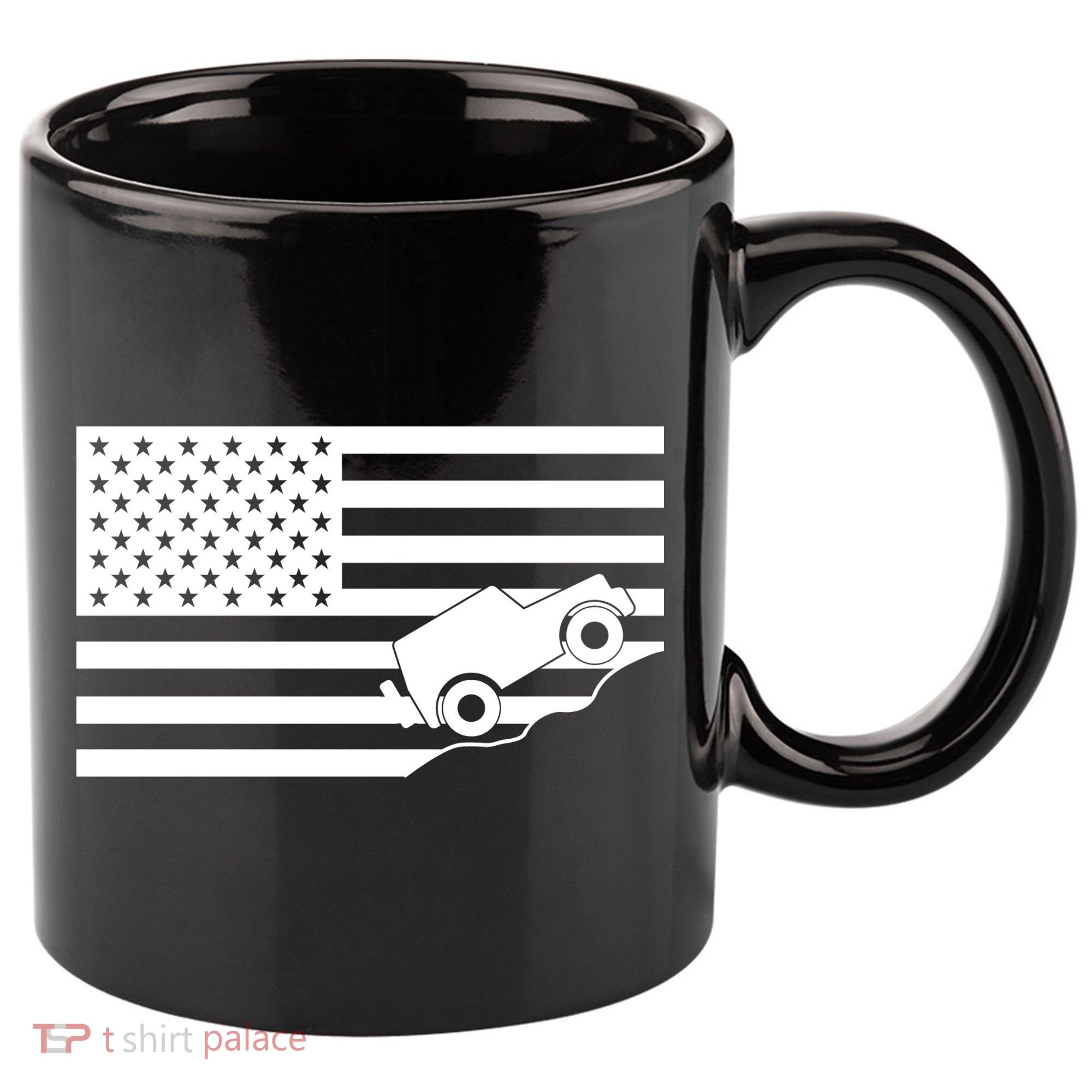 US Truck Simple Off-Roading Flag 11oz C Handle Ceramic Mug